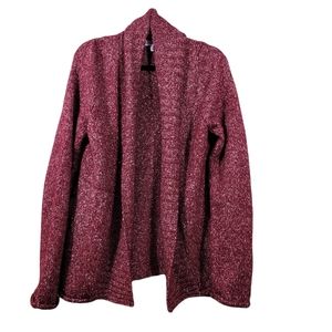 ST. JOHN'S Burgandy Open Front Sweater
